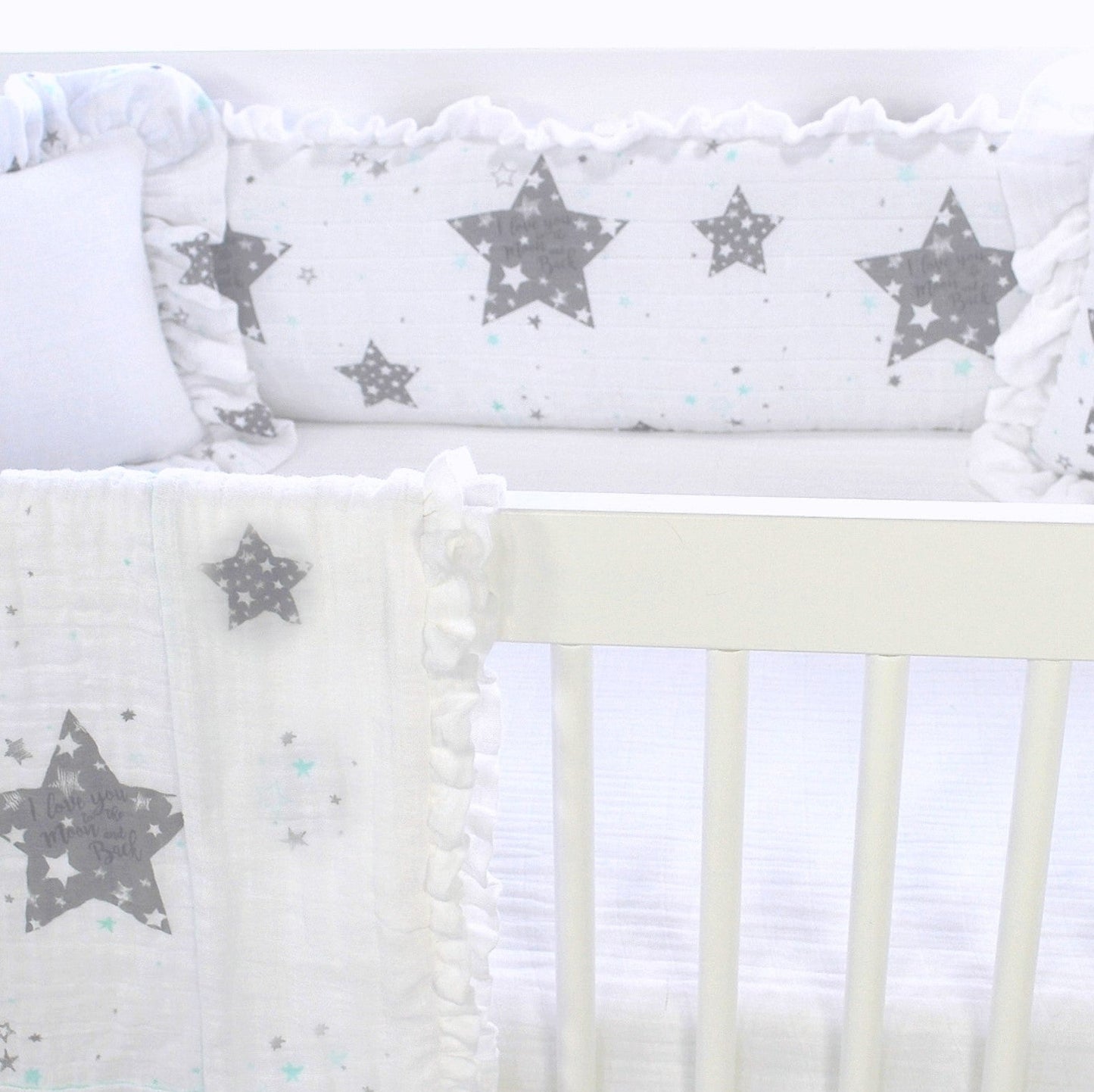 Star Love you to the Moon  4 Piece Crib Bedding Set