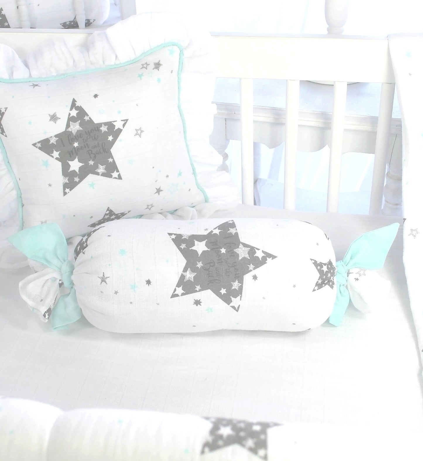Star Love you to the Moon    Bolster Pillow