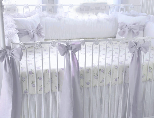 Orchid Lavender Linen Crib Bows