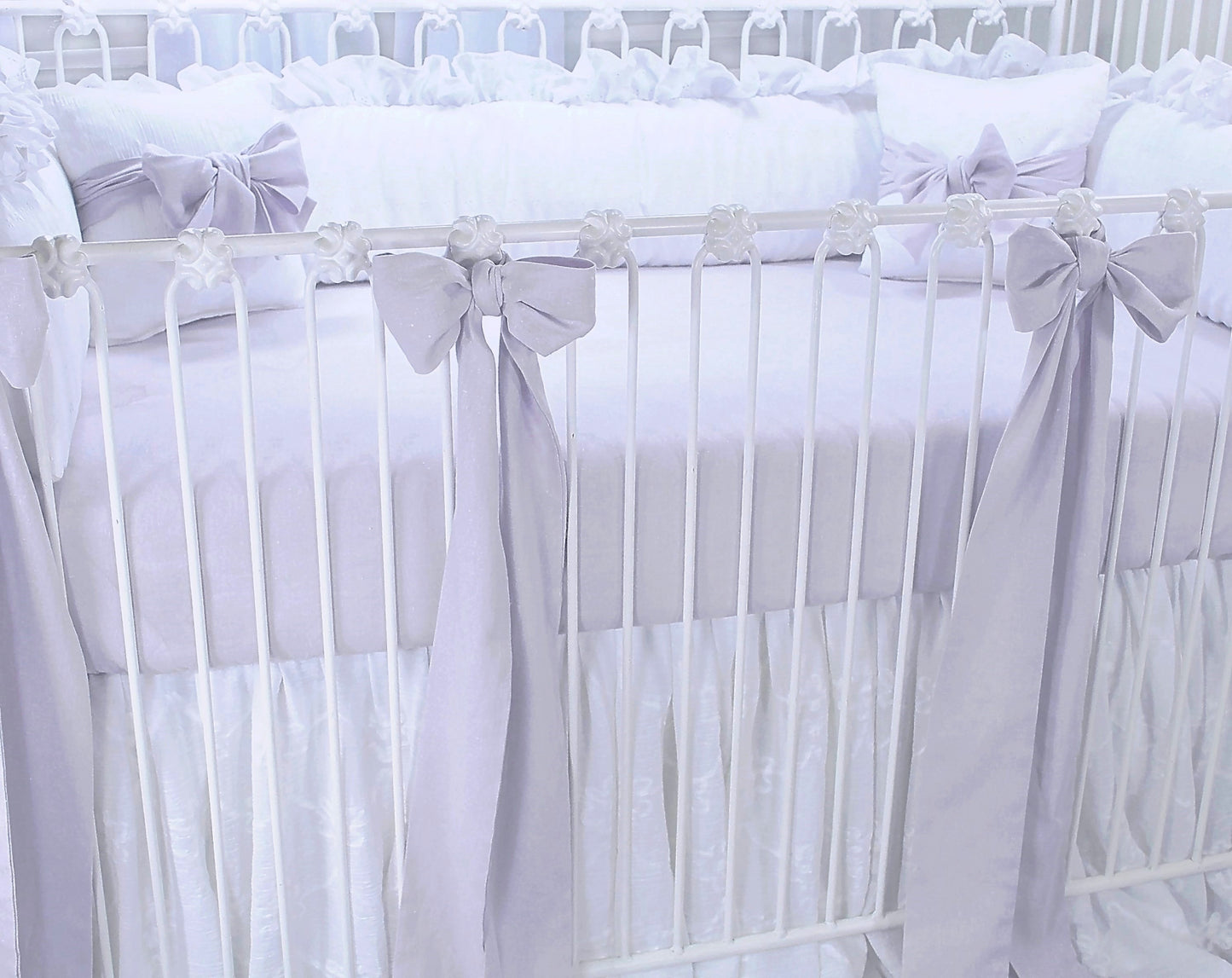 Orchid Lavender Linen 4 Piece Crib Bedding Set