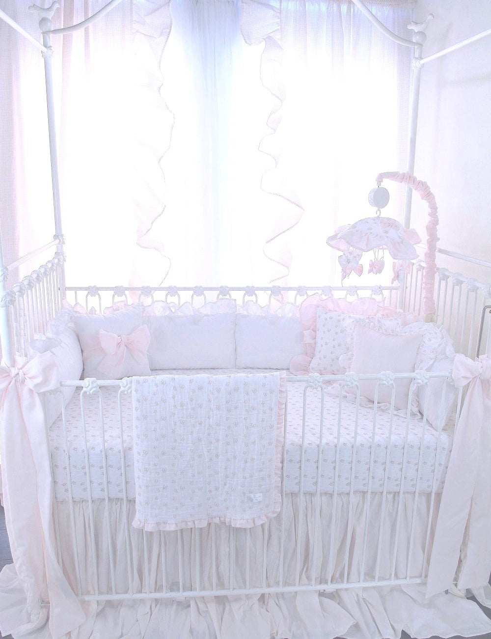 Butterfly Tales Pink Crib Skirt