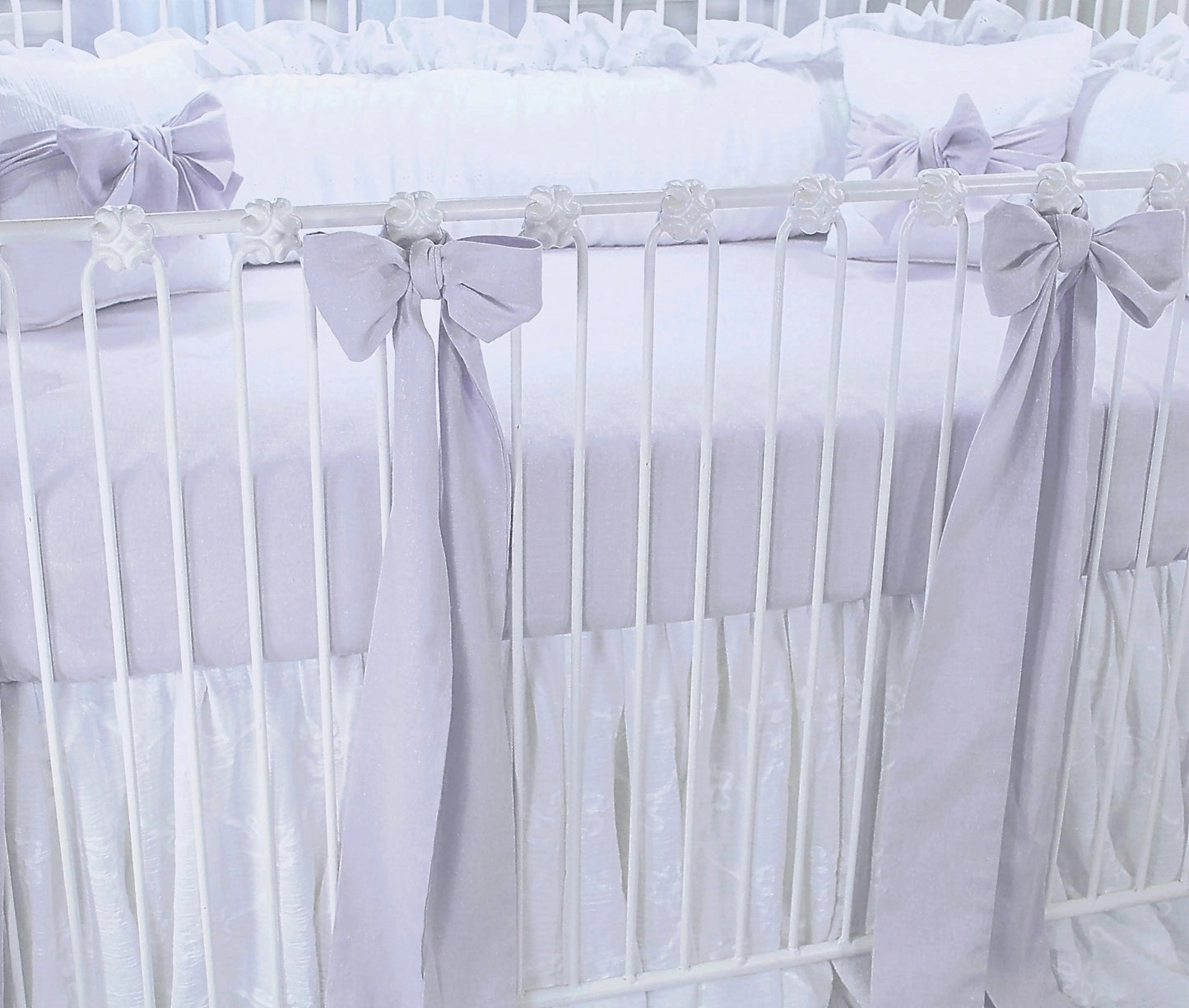 Orchid Lavender Linen Crib Bows
