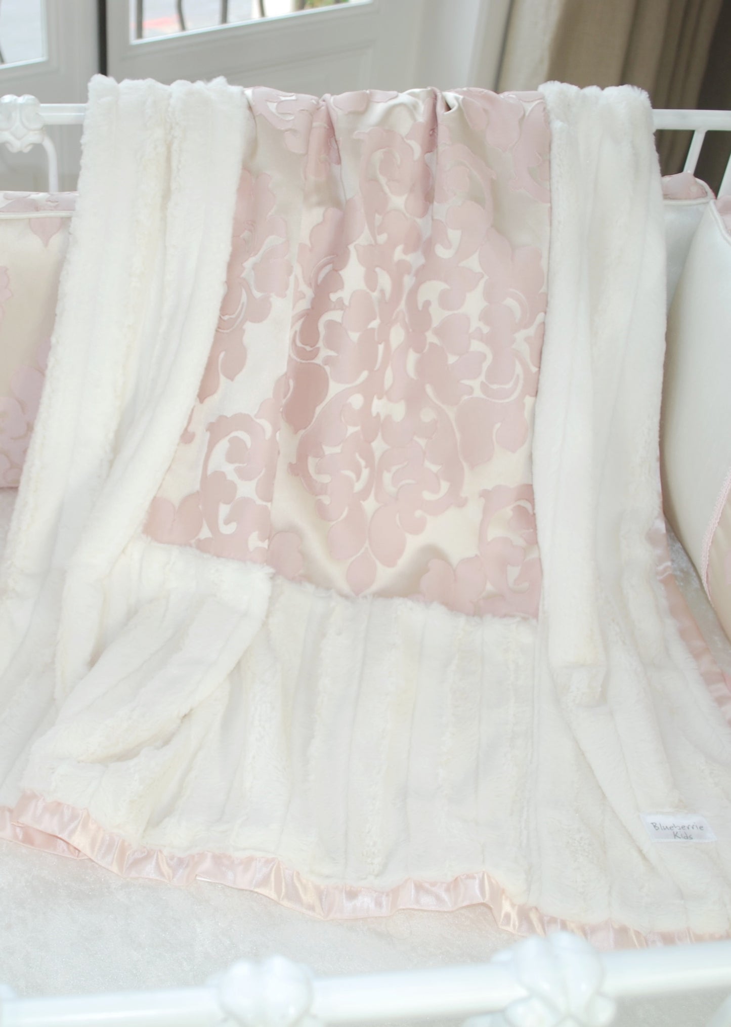 Blush Petal Ivory Square Pillow