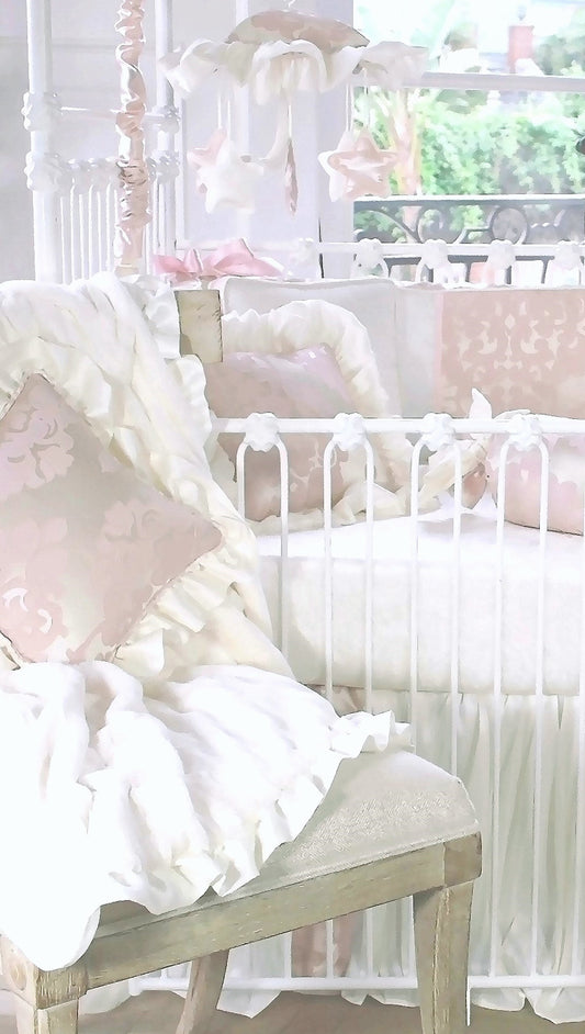 Blush Petal 4 Piece Crib Bedding Set