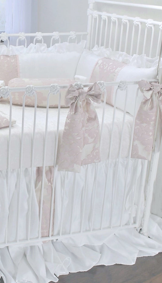 Blush Petal Jacquard Crib Bows