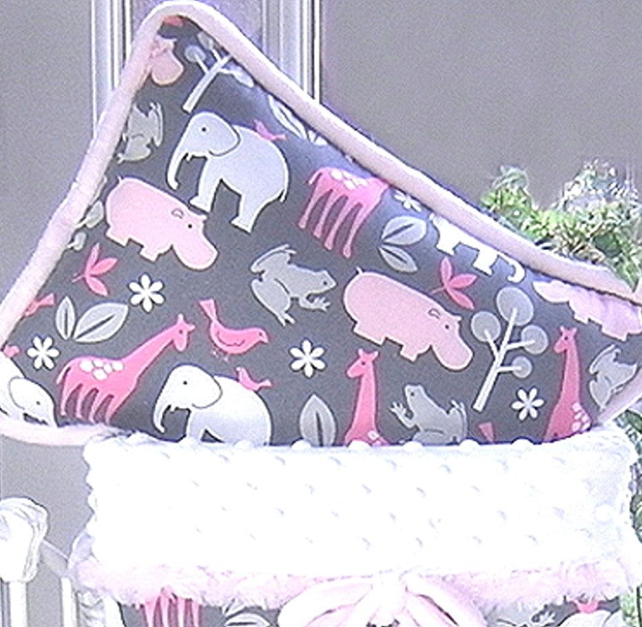 Animal Cookies Pink 4 Piece Crib Bedding Set