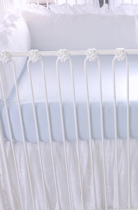 Blue Linen White Cotton Zippered Pillow Sham