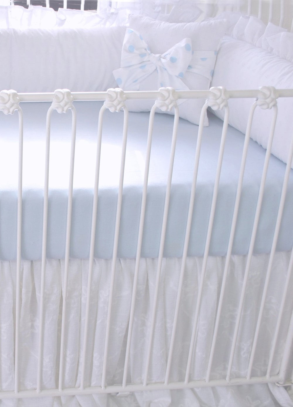 Blue Linen White Cotton Zippered Pillow Sham