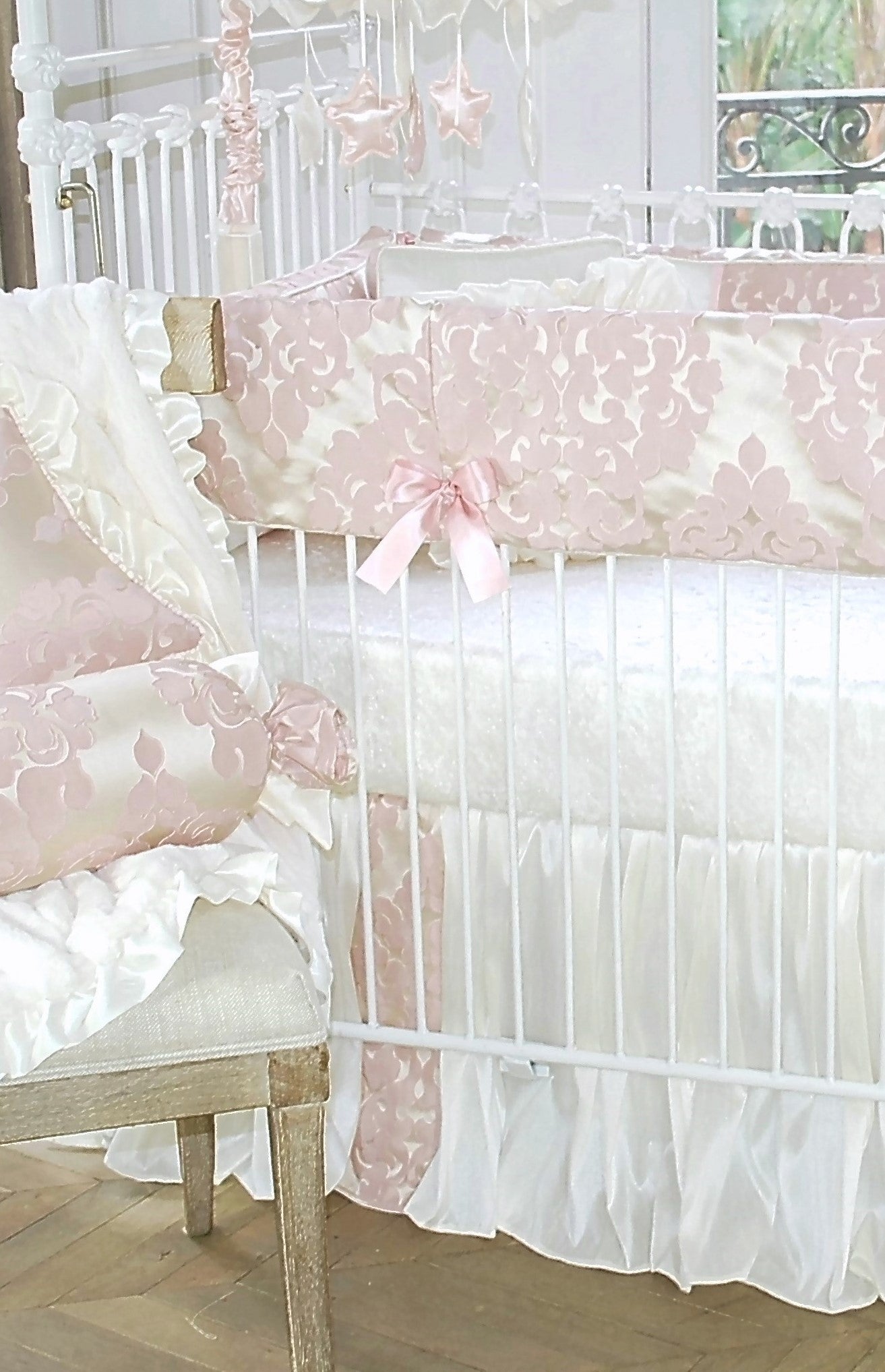 Blush Petal 4 Piece Crib Bedding Set
