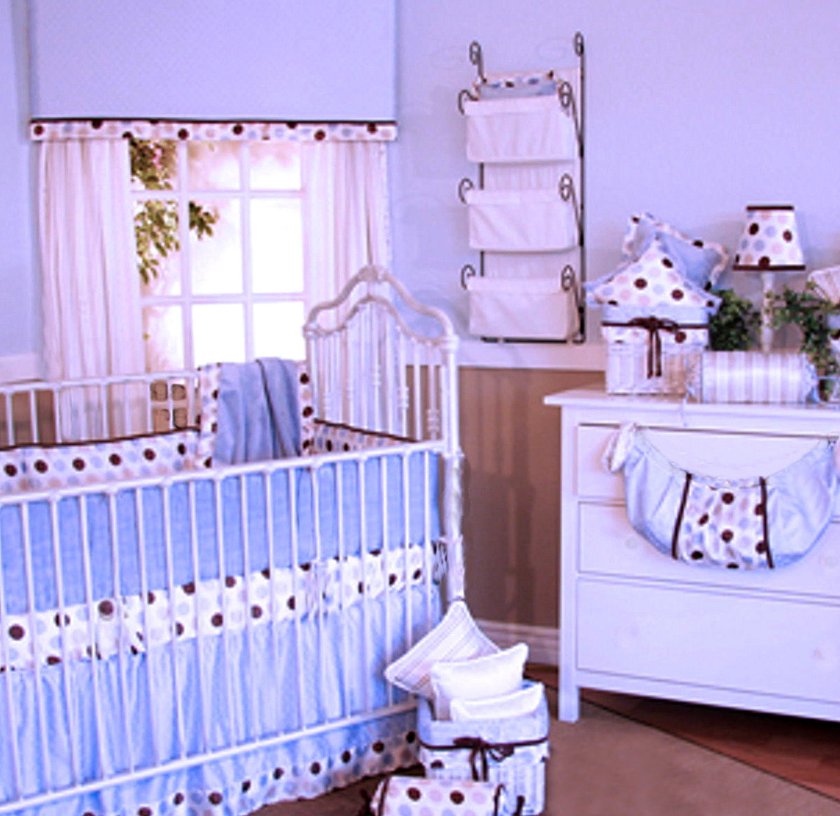 Ash Blue 3 Piece Crib Bedding Set