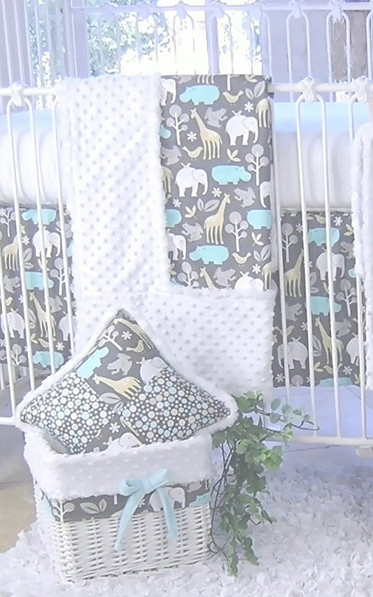 Cookies Blue 3 Piece Crib Bedding Set