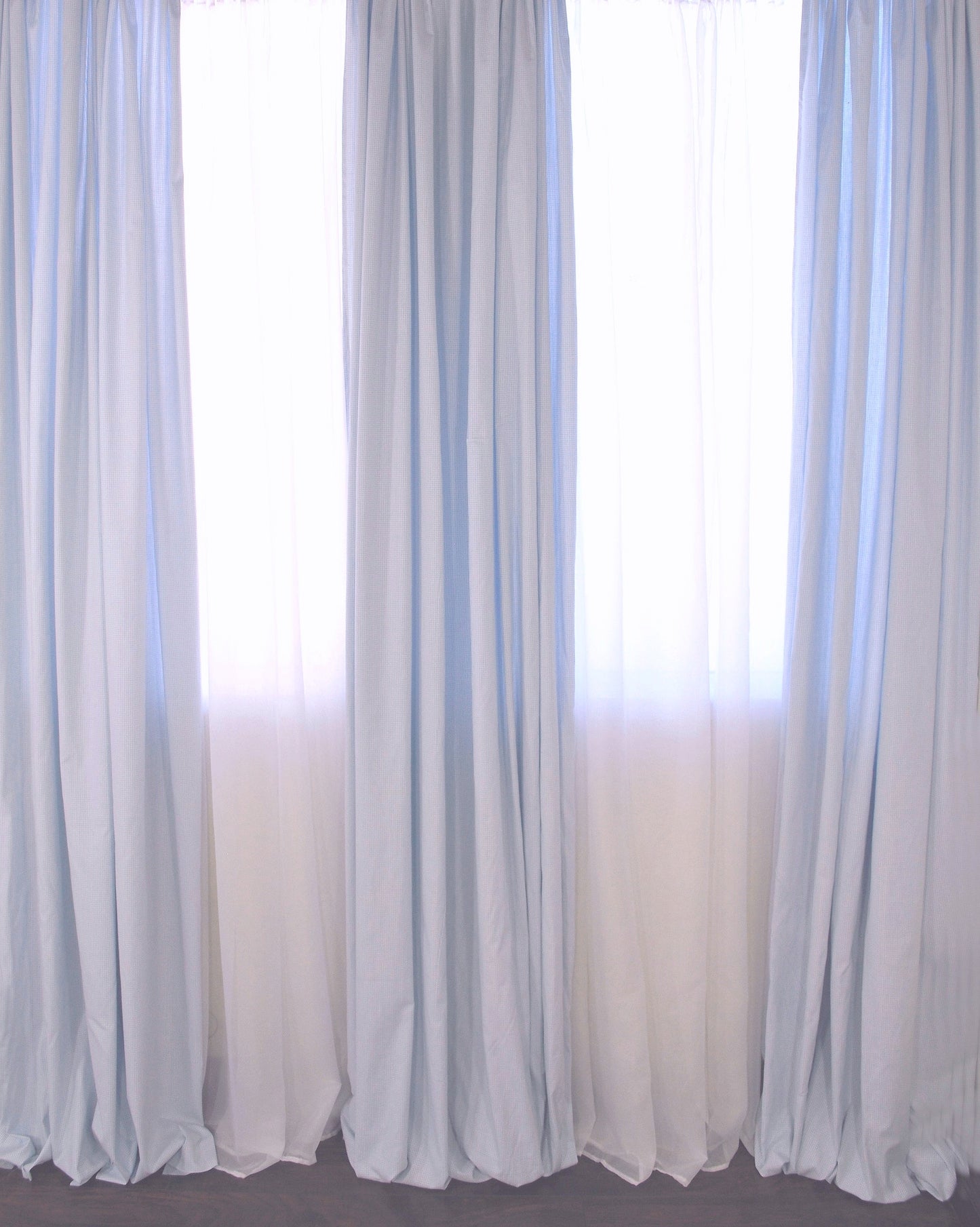 Blue French Gingham Curtains