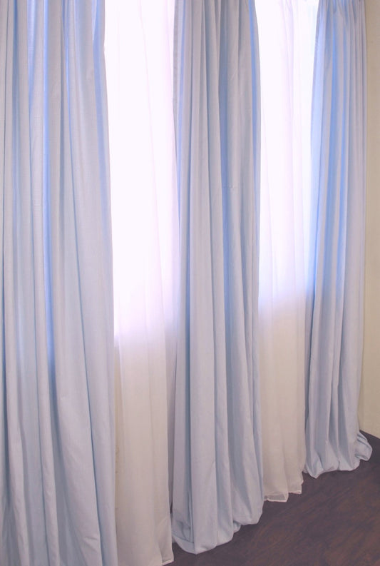 Blue French Gingham Curtains