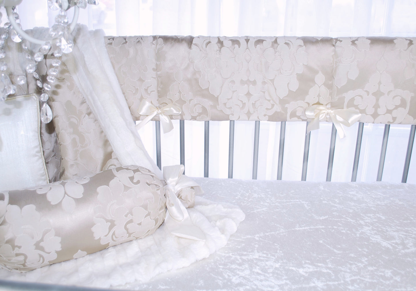 Moon Petal Ivory Dupioni Pillow