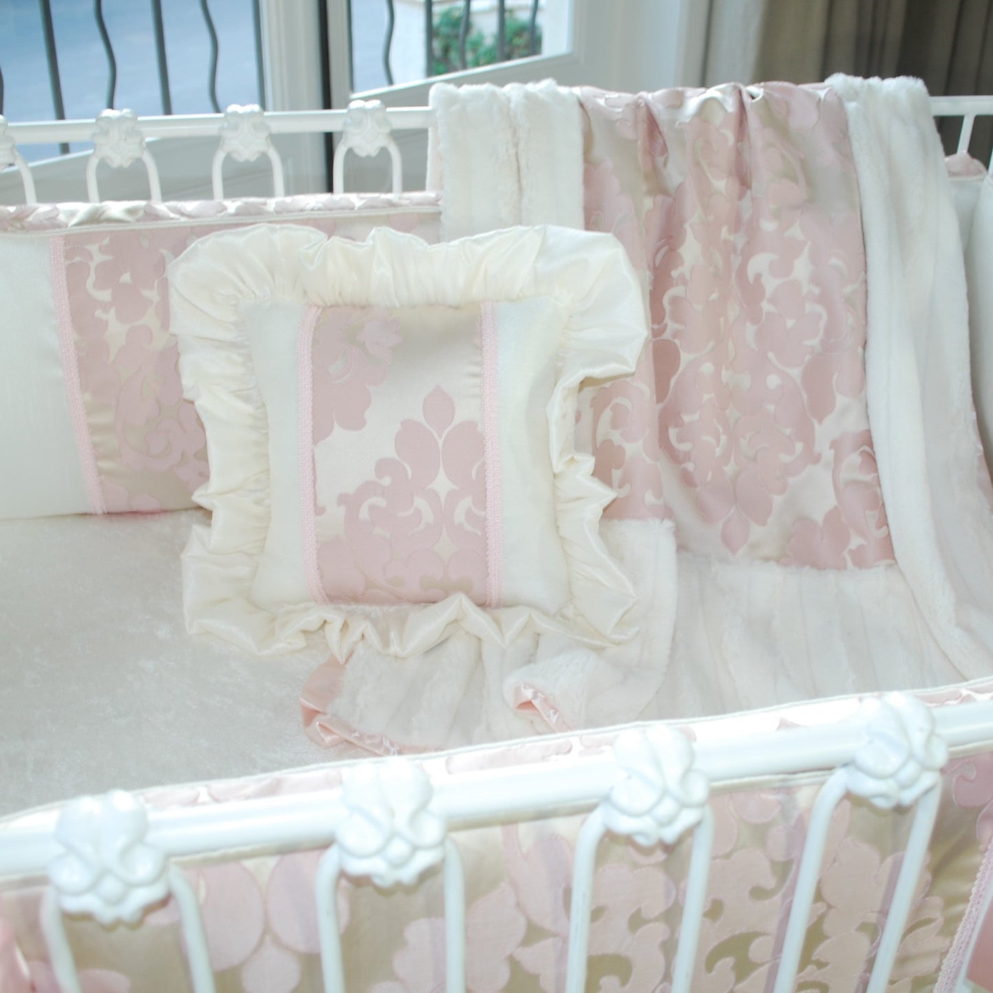 Blush Petal 4 Piece Crib Bedding Set