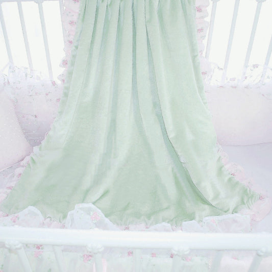 Rose Petal Pink Moss Baby Blanket