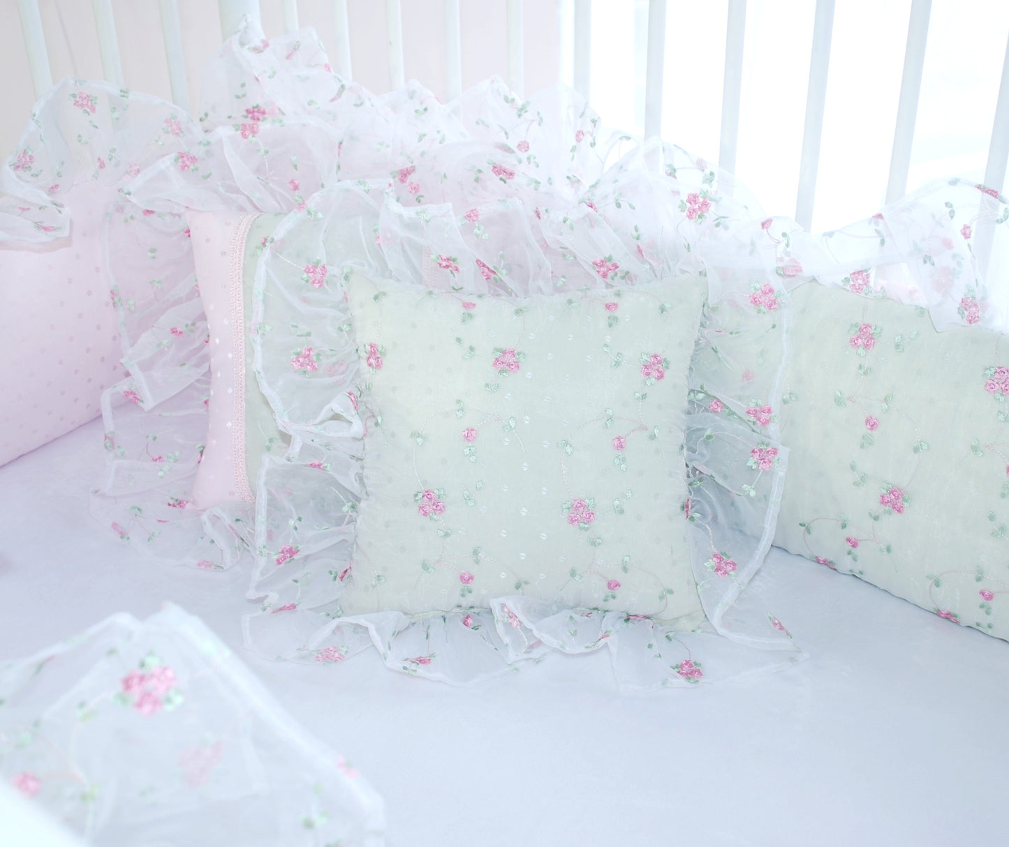 Rose Petal Pink Moss Baby Blanket