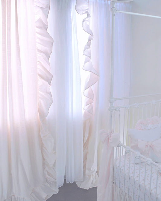 Powder Pink Gingham Curtains