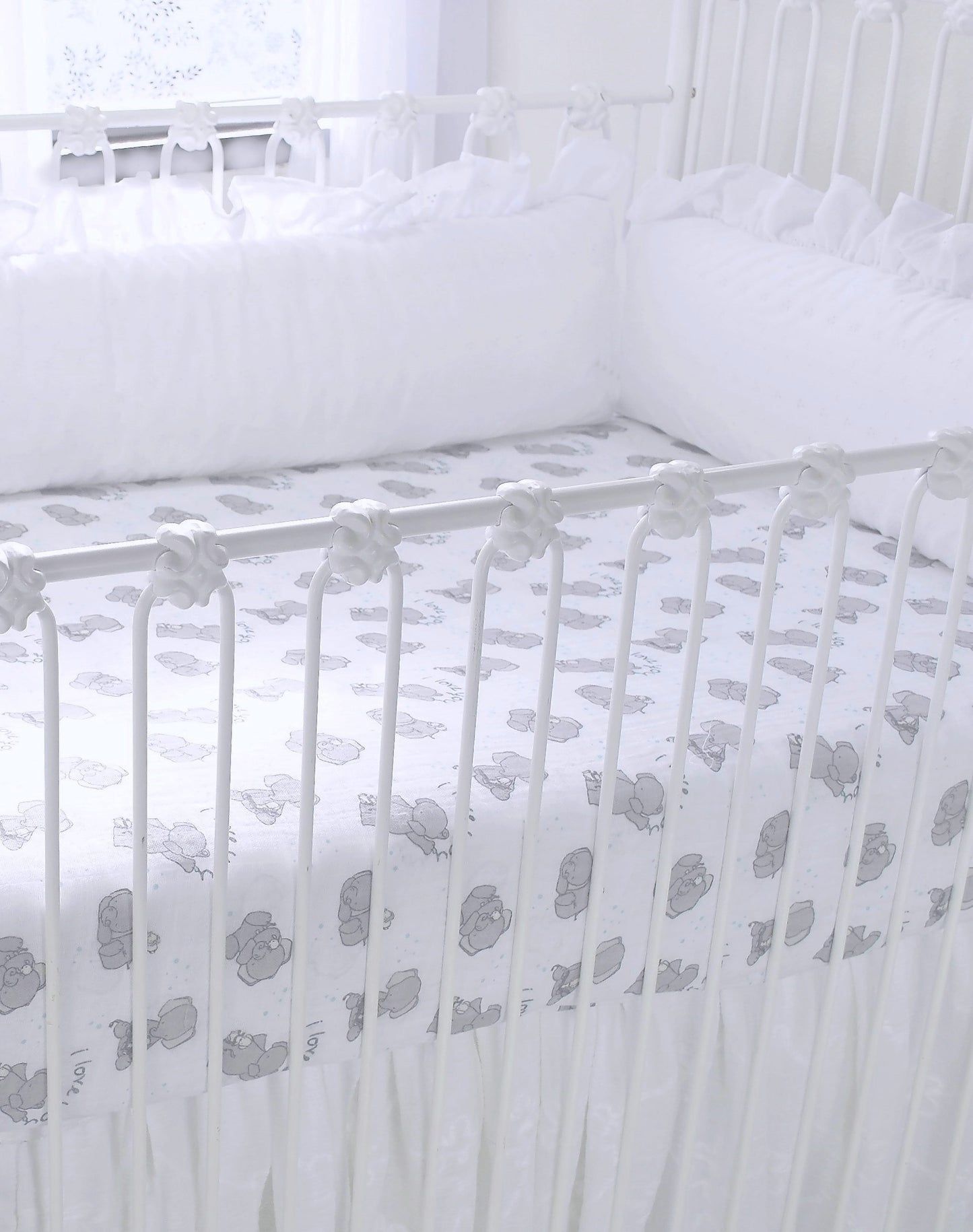 Elephant Tales 4 Piece Cotton Crib Bedding Set