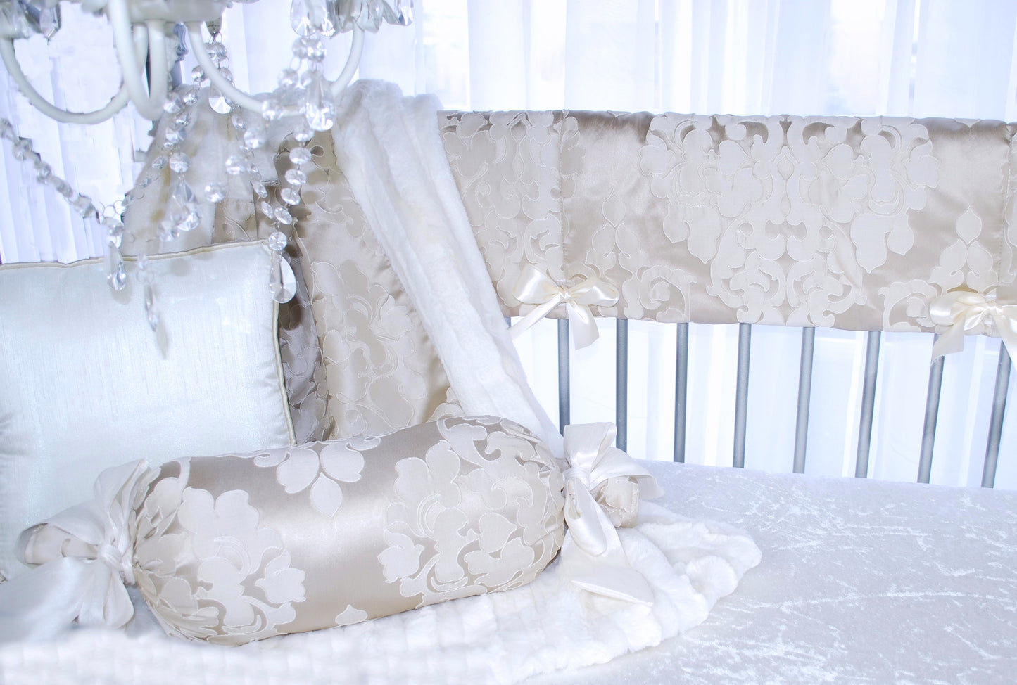 Moon Petal Ivory Dupioni Pillow