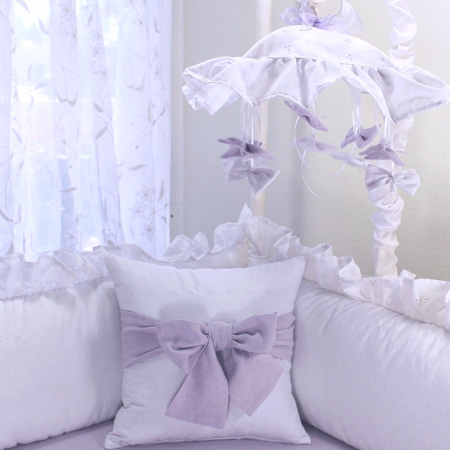 Lavender Linen 3 Piece Crib Bedding Set