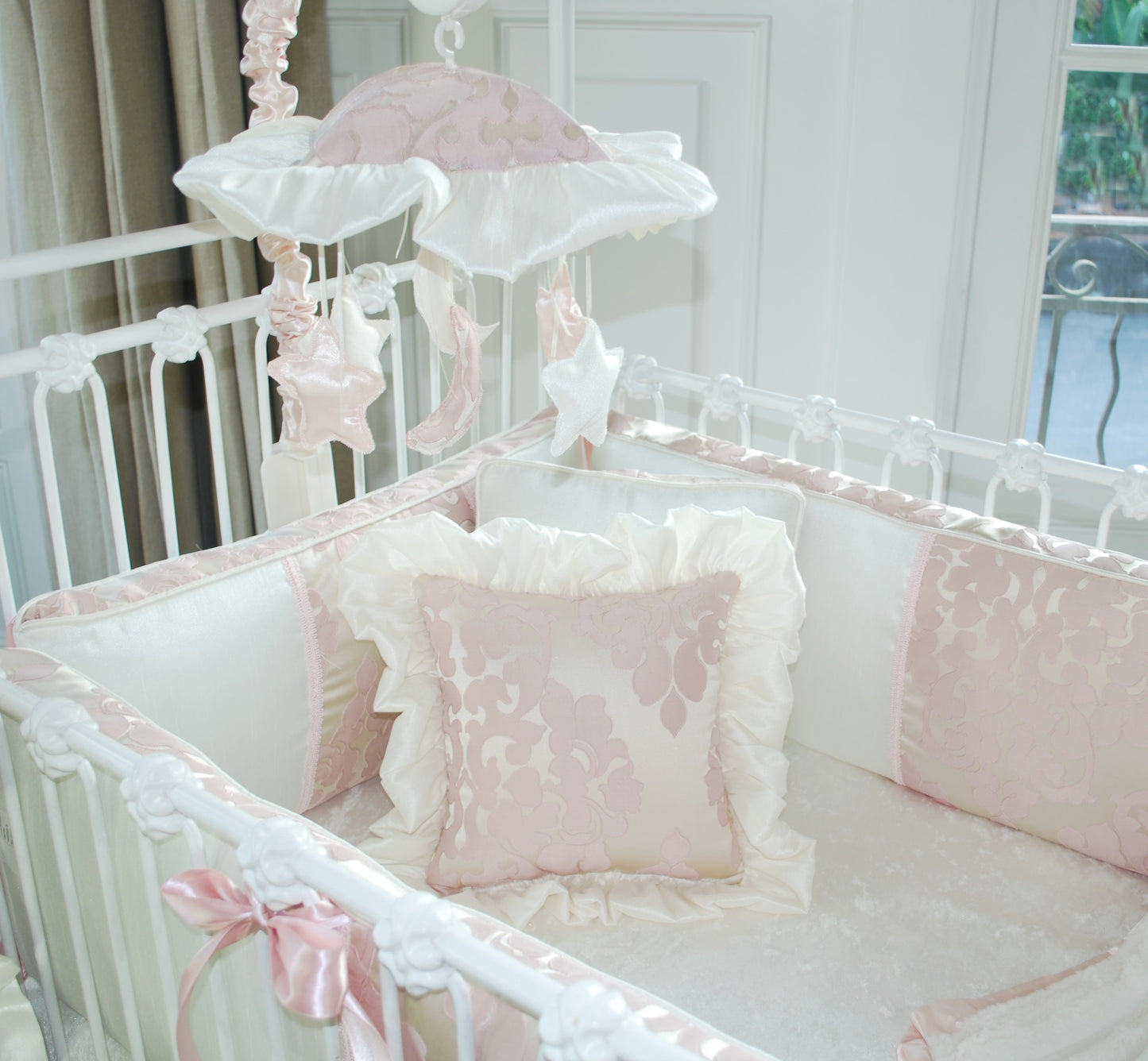 Blush Petal 4 Piece Crib Bedding Set
