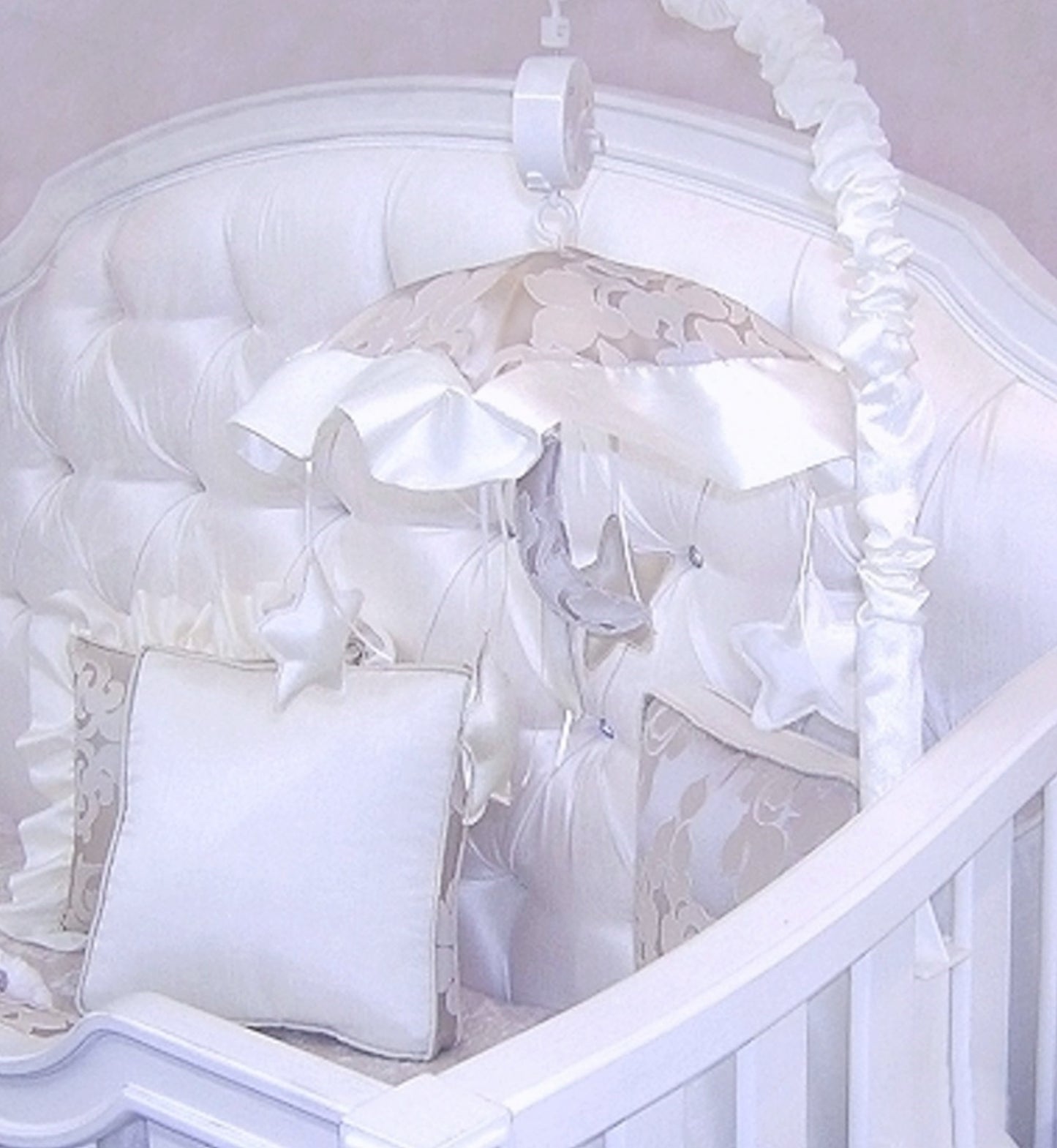 Moon Petal Ivory Dupioni Pillow