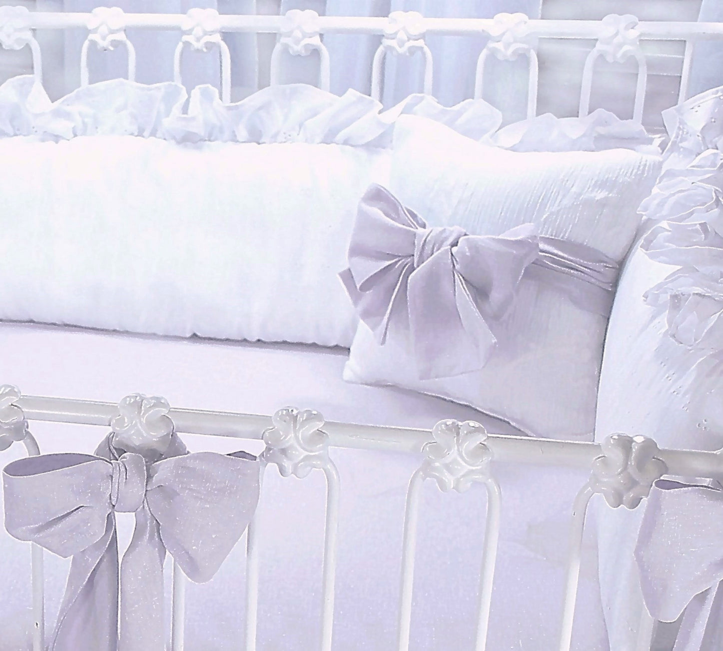 Orchid Lavender Linen 4 Piece Crib Bedding Set