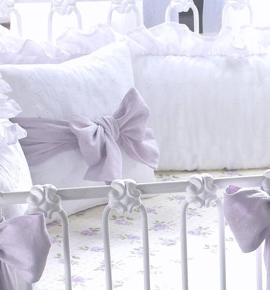 Orchid Lavender Linen Bow Pillow