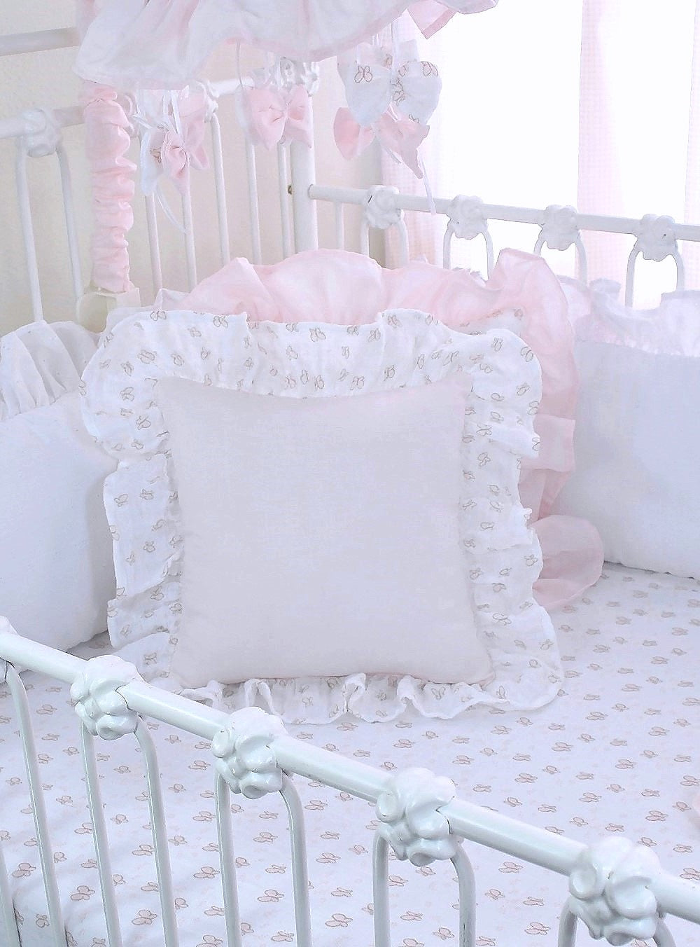 Butterfly Tales Pink 4 Piece Cotton Crib Bedding Set