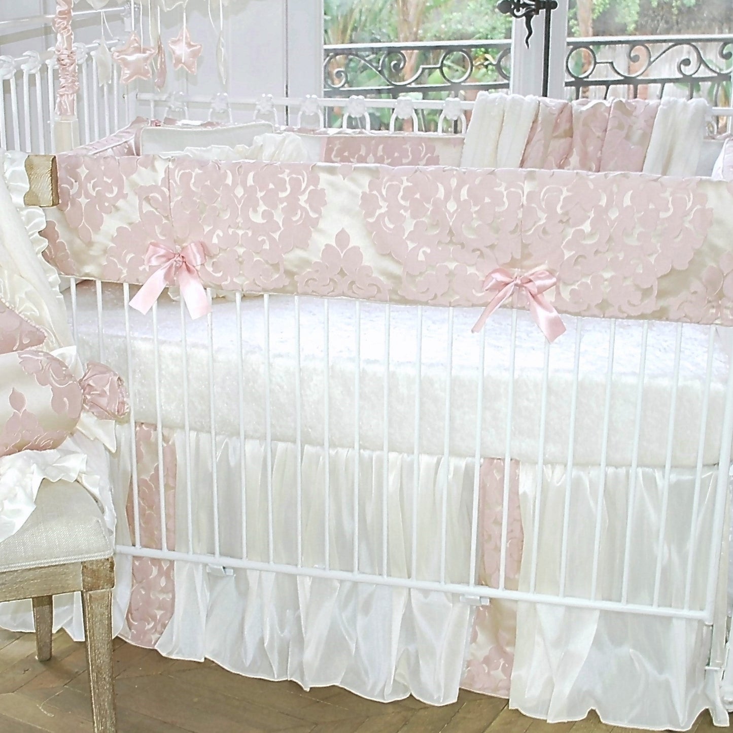 Blush Petal 4 Piece Crib Bedding Set