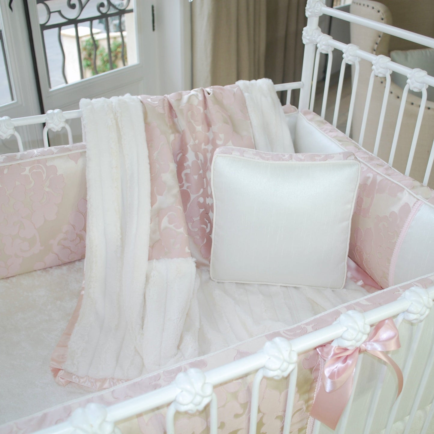 Blush Petal Jacquard Curtains