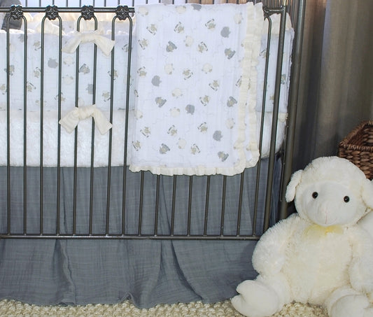 Lambie Tales 3 Piece Cotton Crib Bedding Set