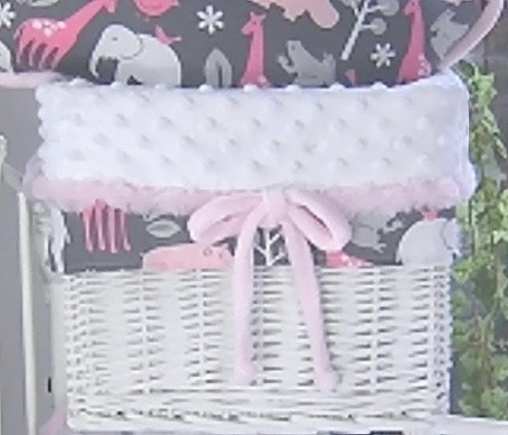 Animal Cookies Pink Basket Liner