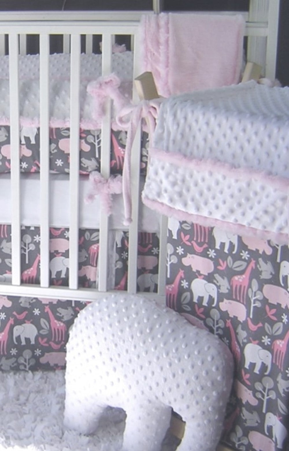 Animal Cookies Pink 4 Piece Crib Bedding Set