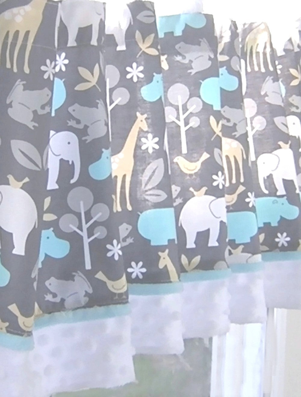 Animal Cookies Bleu Window Valance