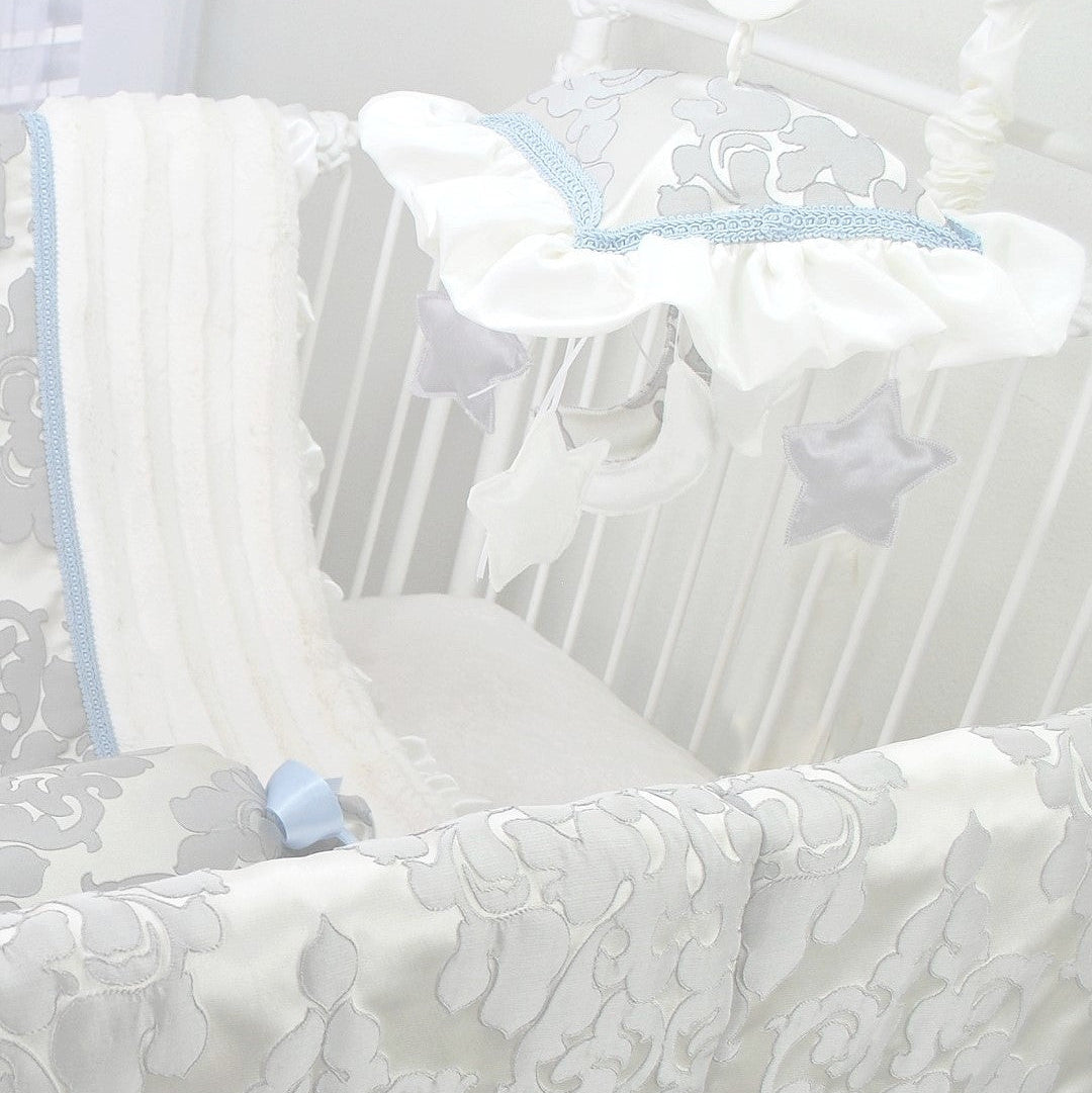 LuLu Blue 3 Piece Crib Bedding Set