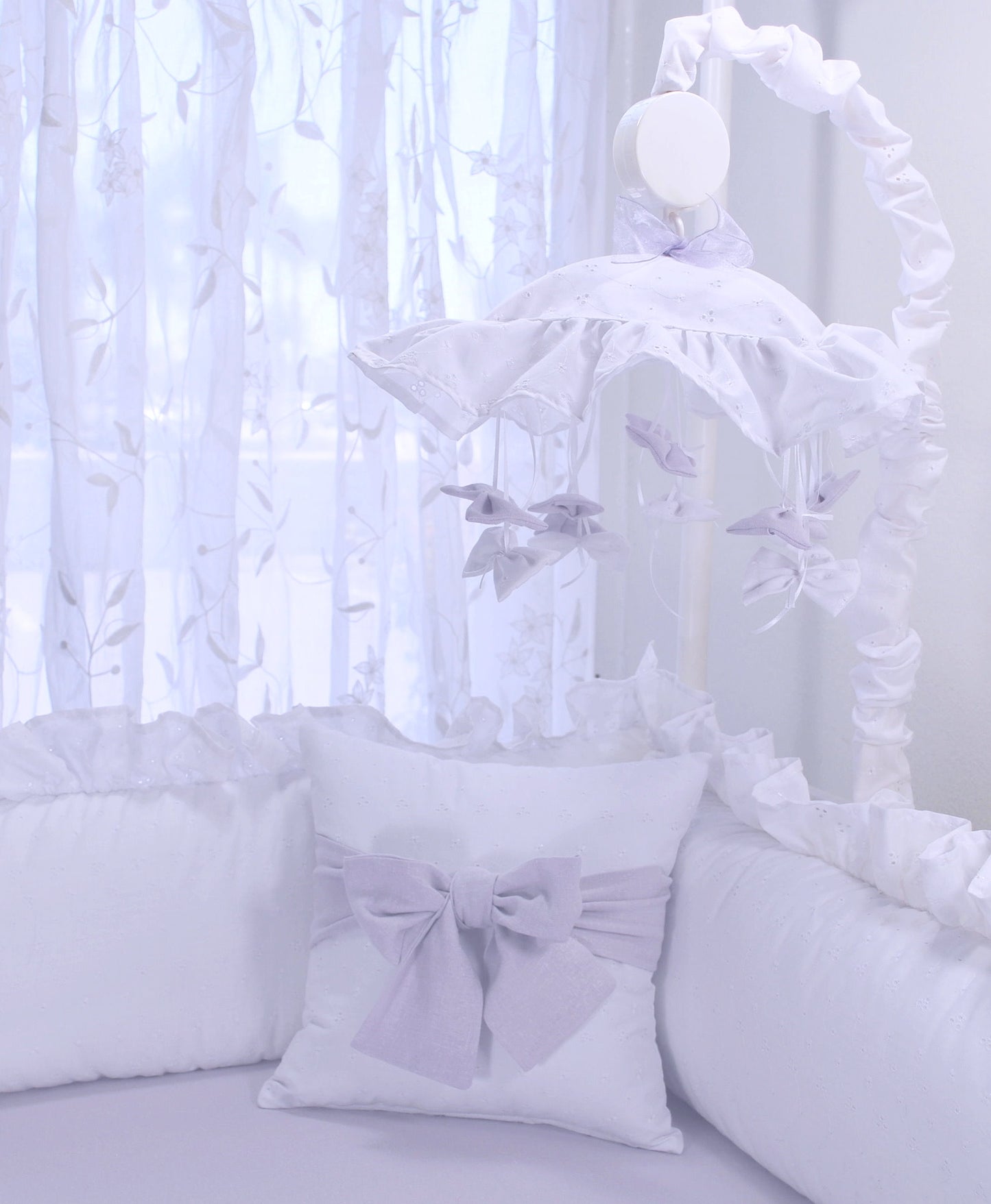 Lavender Linen Crib Bows