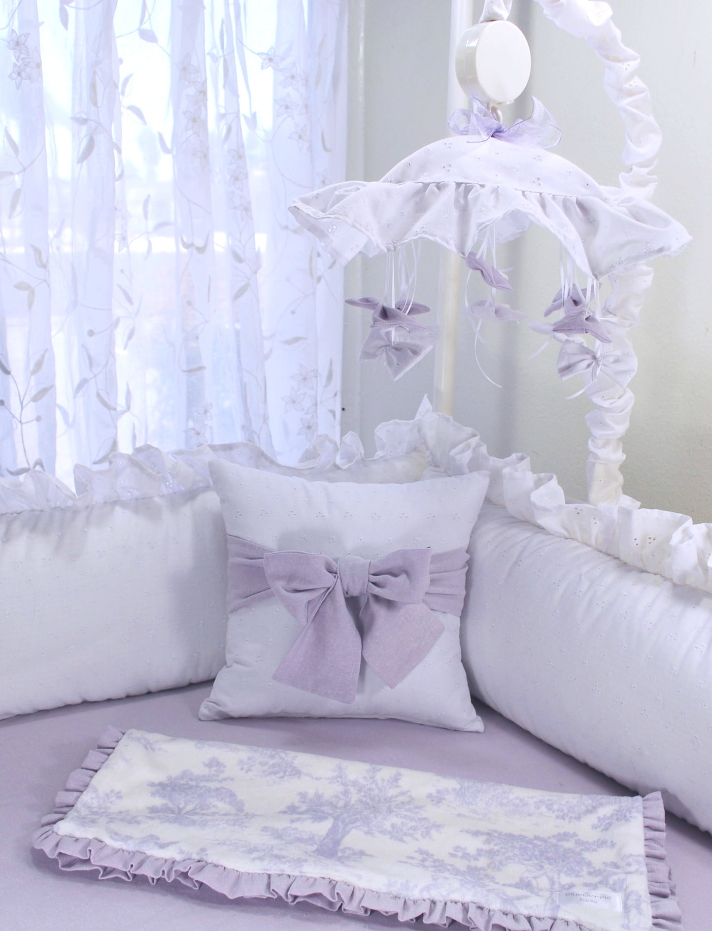 Lavender Linen 3 Piece Crib Bedding Set