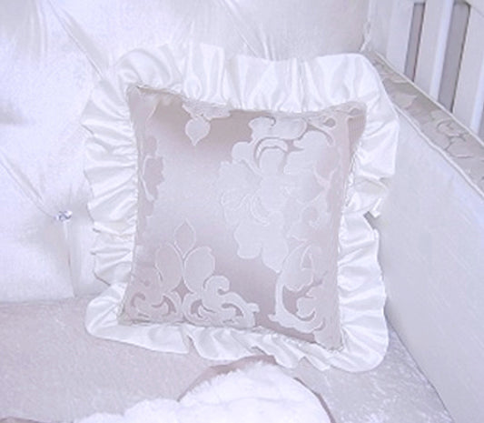 Moon Petal Jacquard Ruffle Pillow